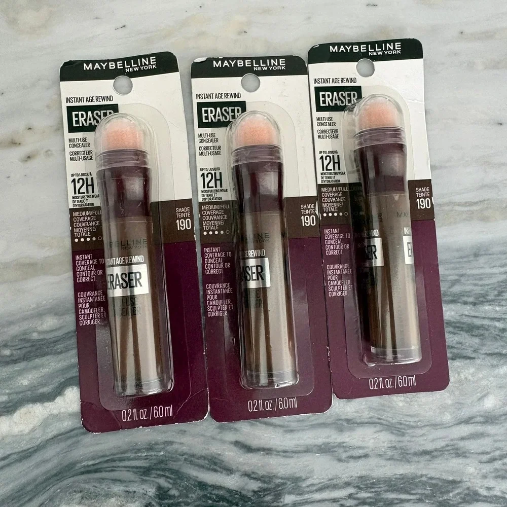 Lot of 3 Maybelline Instant Age Rewind Eraser Multi-Use Concealer Shade 190 NEW